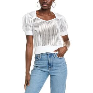 7 For All Mankind Womens Sweetheart Sweater, White
